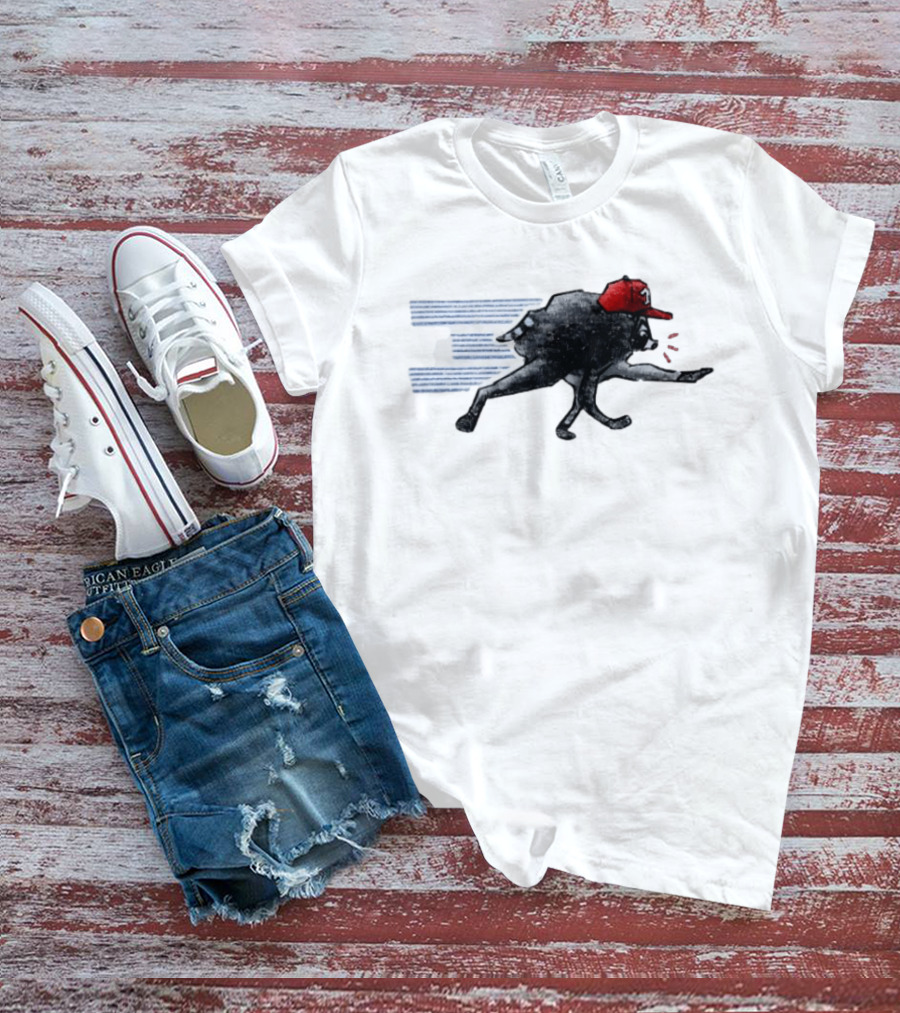 Toronto Blue Jays Baseball Raccoon Wearing Red Cap MLB T-Shirt