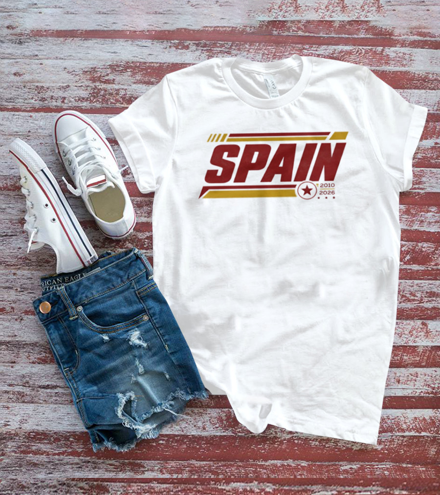 Spain 2010 2026 Sports Football Star T-Shirt