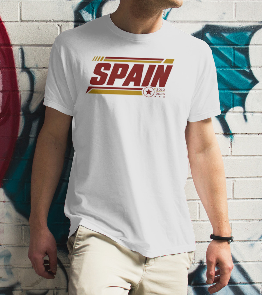 Spain 2010 2026 Sports Football Star T-Shirt