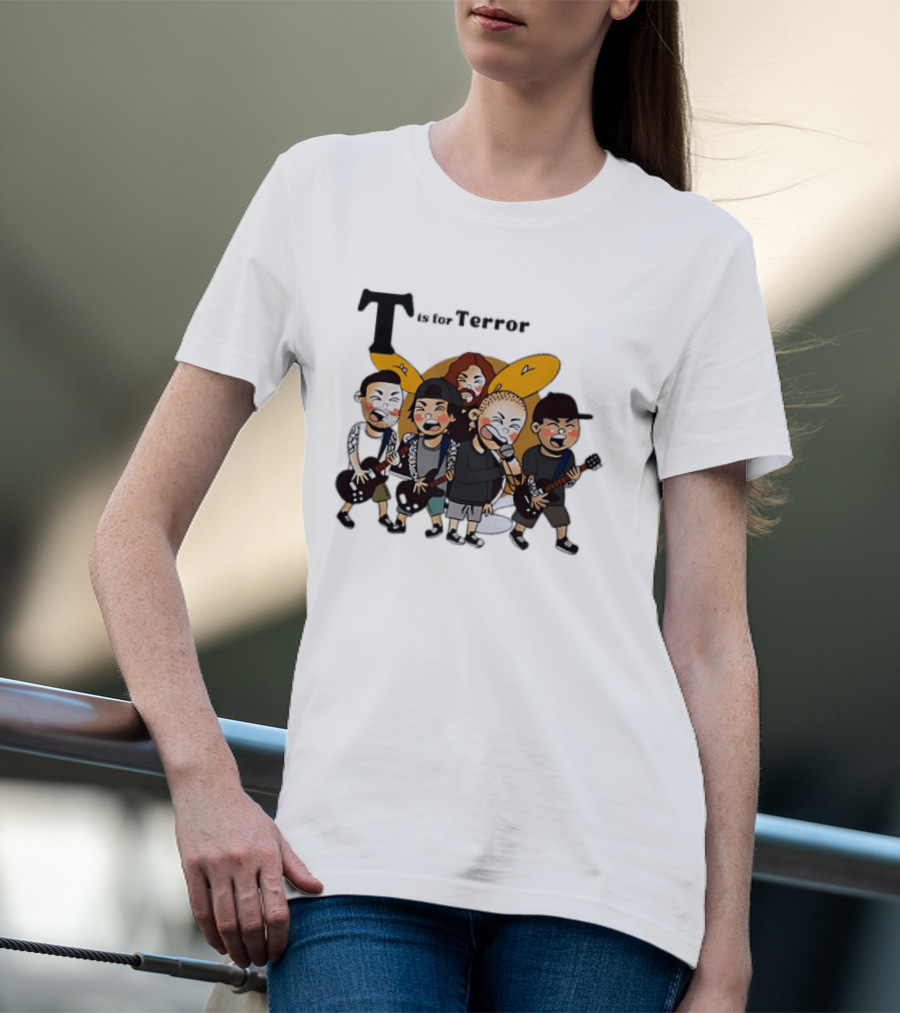 T Is For Terror Cartoon Punk Rock Band Music T-Shirt
