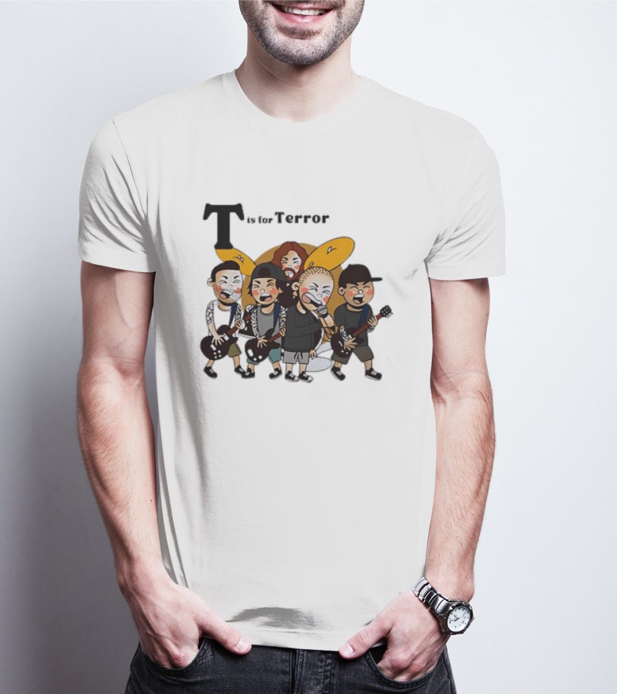 T Is For Terror Cartoon Punk Rock Band Music T-Shirt