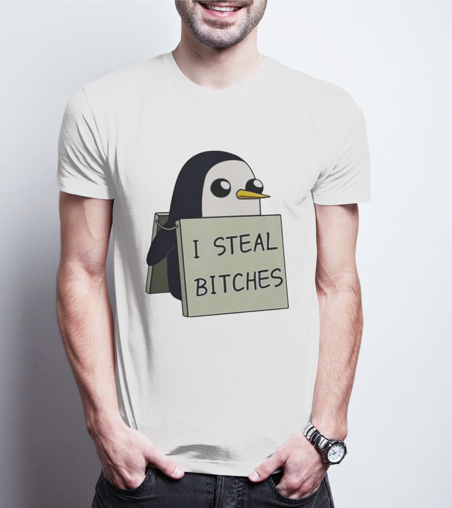 Gunter The Penguin I Steal Bitches Adventure Time Iconic Character Humor T-Shirt