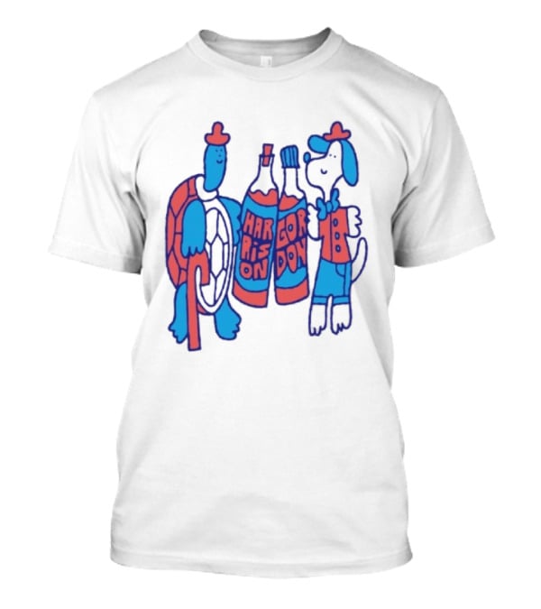 Harrison Gordon Honey TV Turtle Dog Duo With Bottles T-Shirt