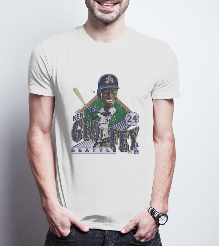 Ken Griffey Jr 24 Seattle Mariners 500 HR Club Distressed T-Shirt