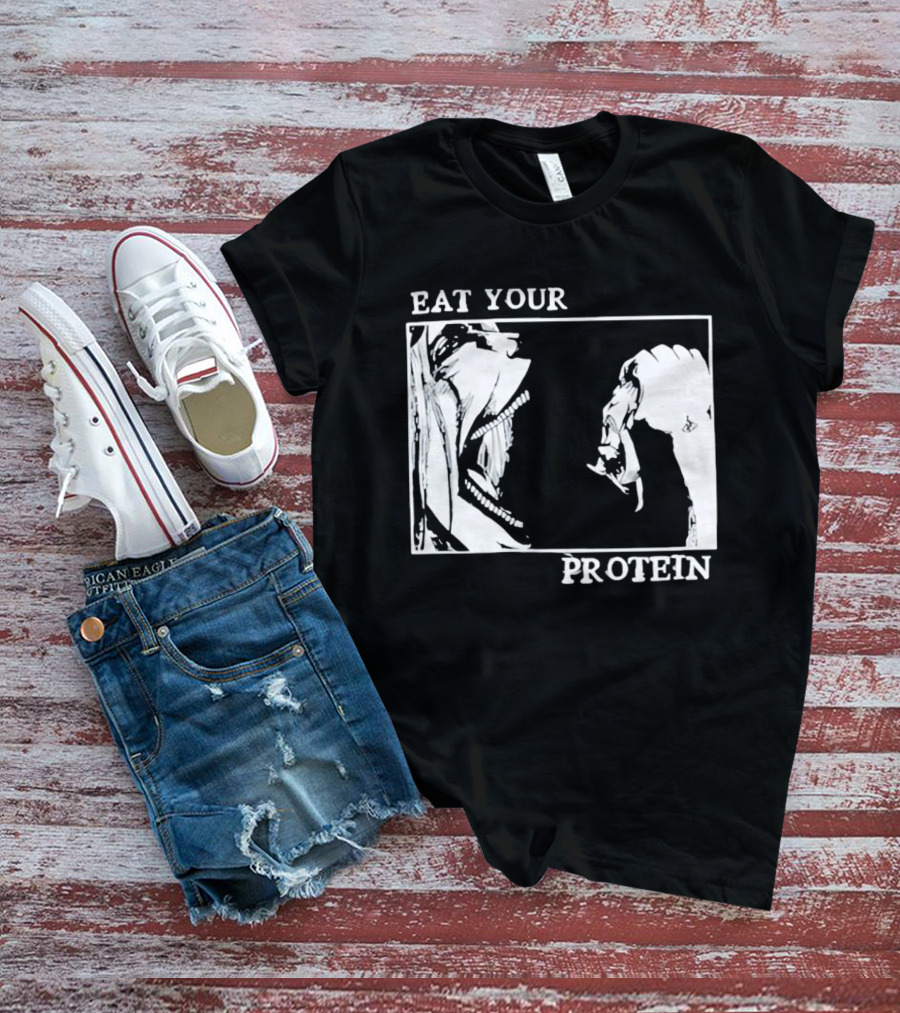 Eat Your Protein Beast Devouring Prey Fierce Motivation T-Shirt