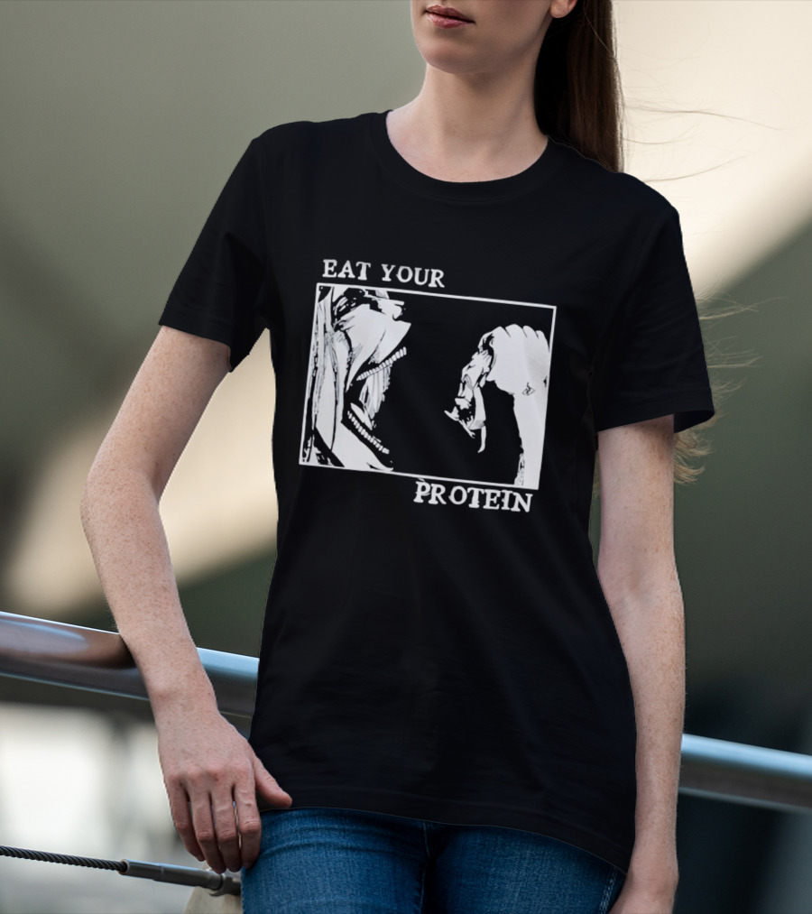 Eat Your Protein Beast Devouring Prey Fierce Motivation T-Shirt