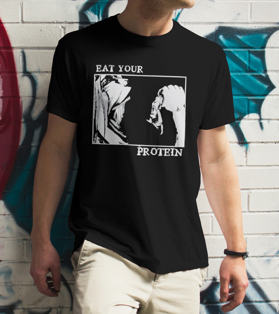 Eat Your Protein Beast Devouring Prey Fierce Motivation T-Shirt
