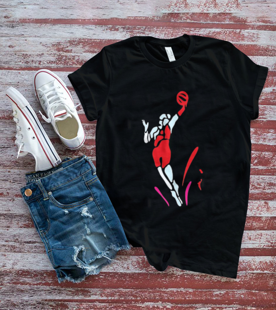 Portland Fire Basketball Player Athlete Jumping Action Pose T-Shirt