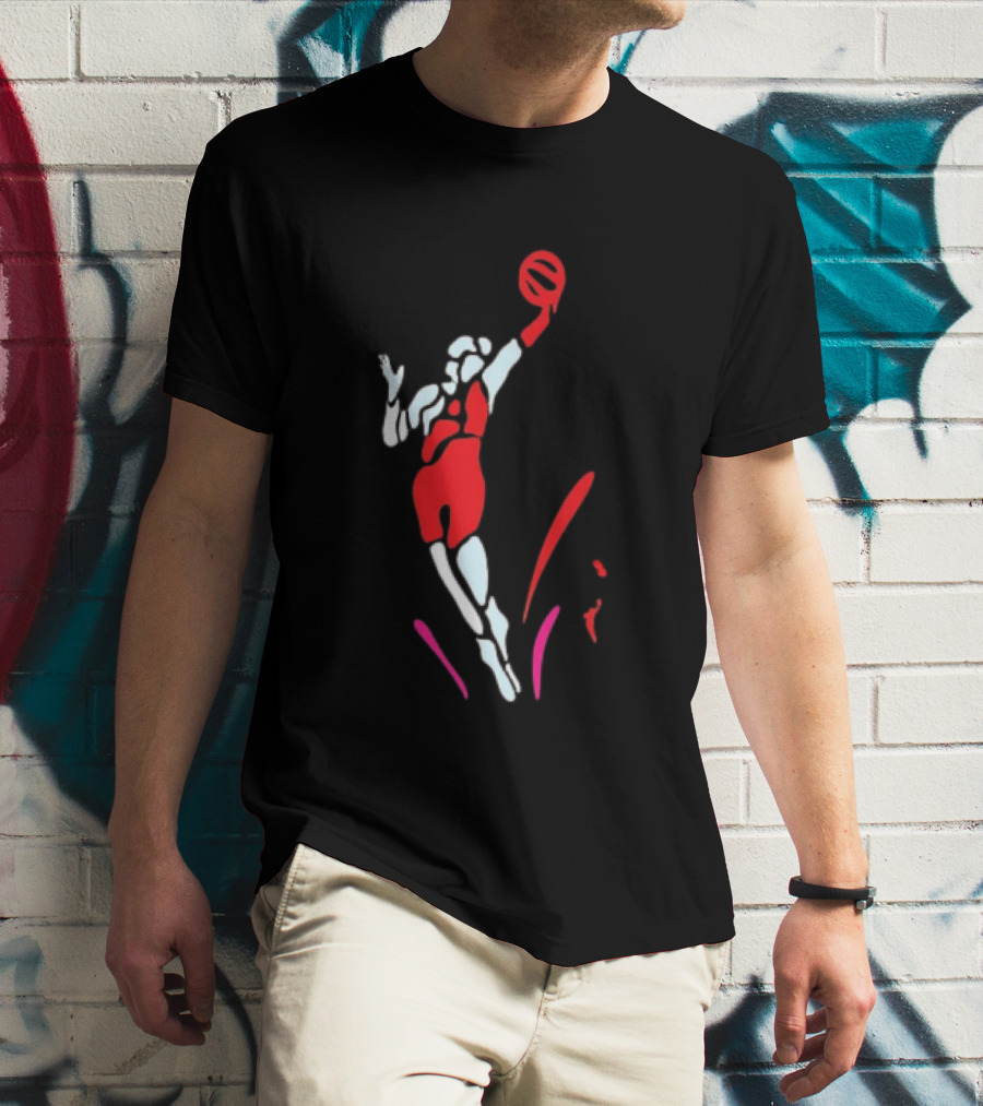 Portland Fire Basketball Player Athlete Jumping Action Pose T-Shirt