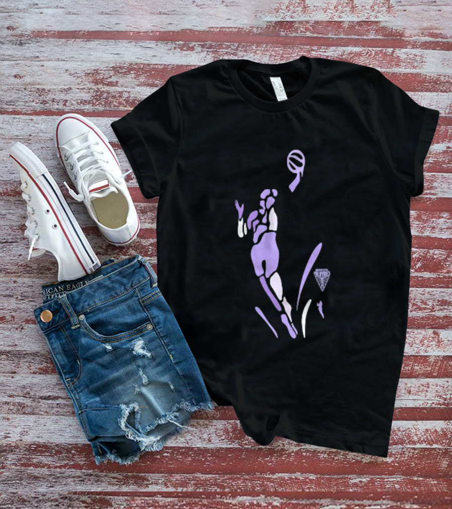 Golden State Valkyries Basketball Player Silhouette Purple Pose T-Shirt
