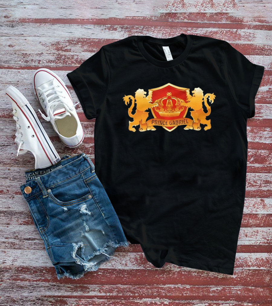 Prince Gabriel Regal Crown Emblem With Golden Lions T-Shirt
