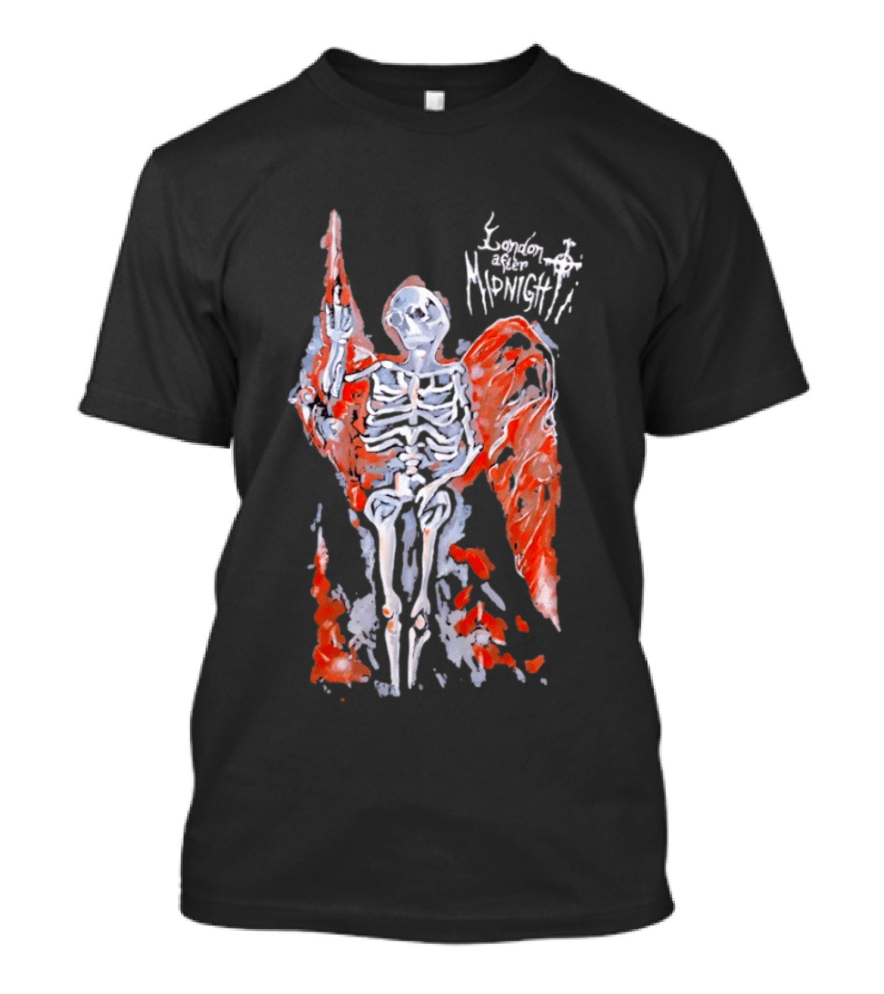 London After Midnight Skeleton Angel Gothic Band Winged Skeleton T-Shirt