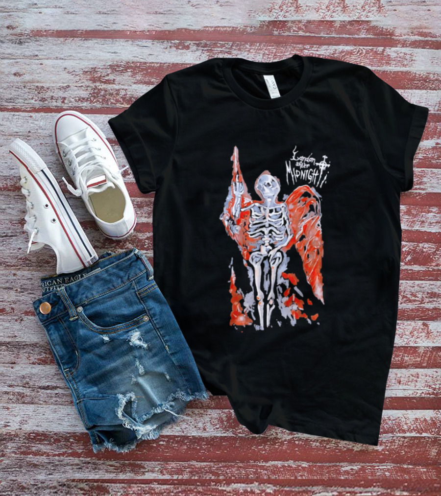 London After Midnight Skeleton Angel Gothic Band Winged Skeleton T-Shirt