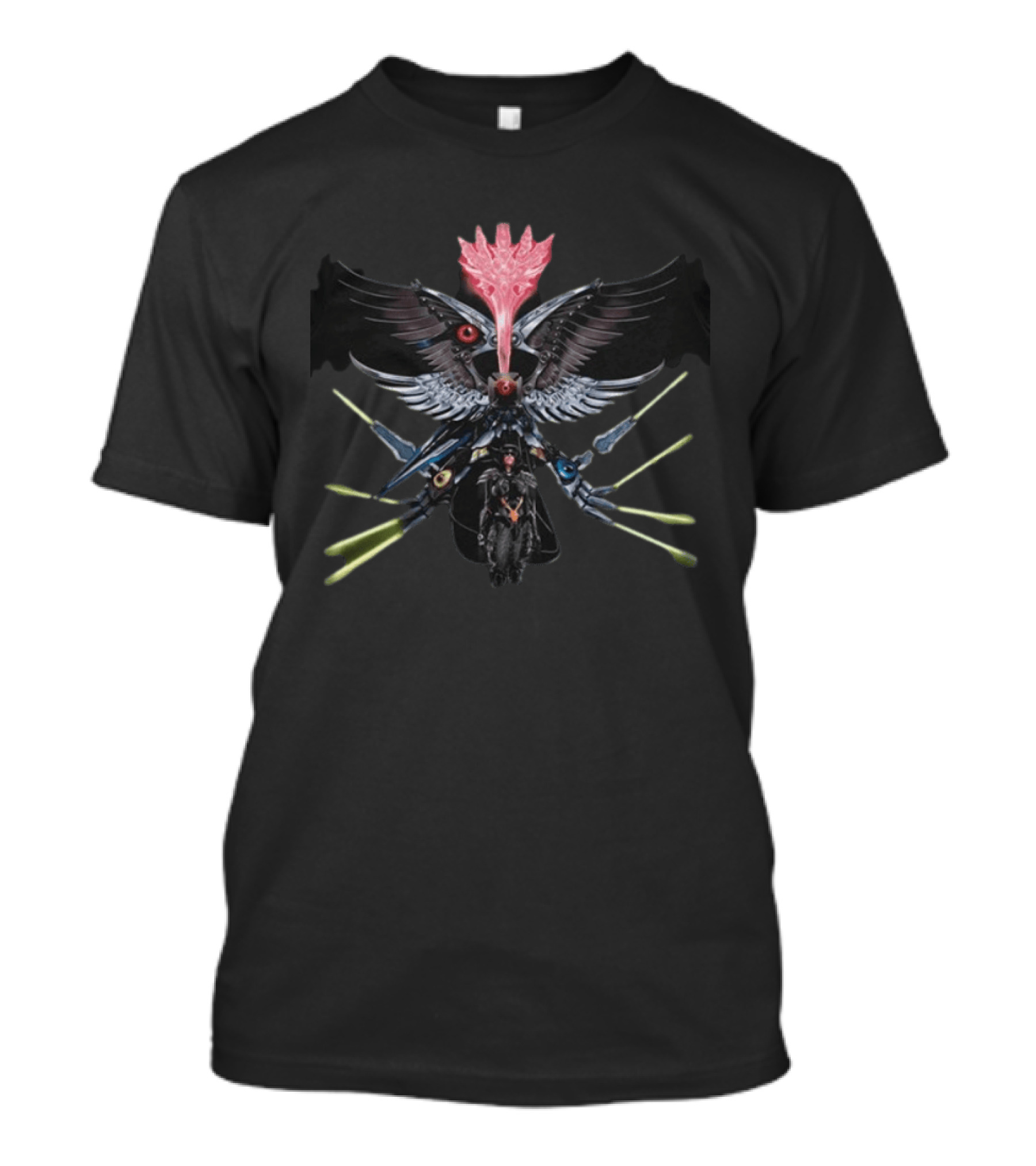 Machin3gir1 Psychowarrior Neon Winged Machine Guardian T-Shirt
