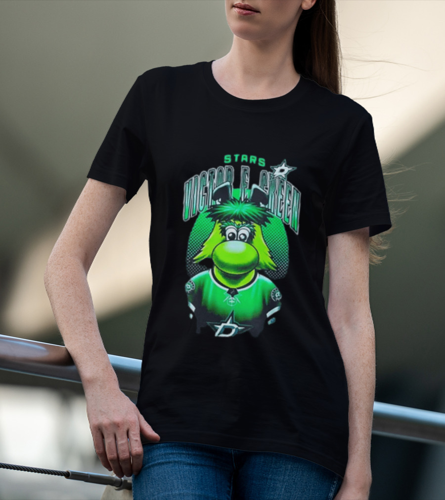 Dallas Stars Victor E Green Mascot NHL Fan Gear T-Shirt