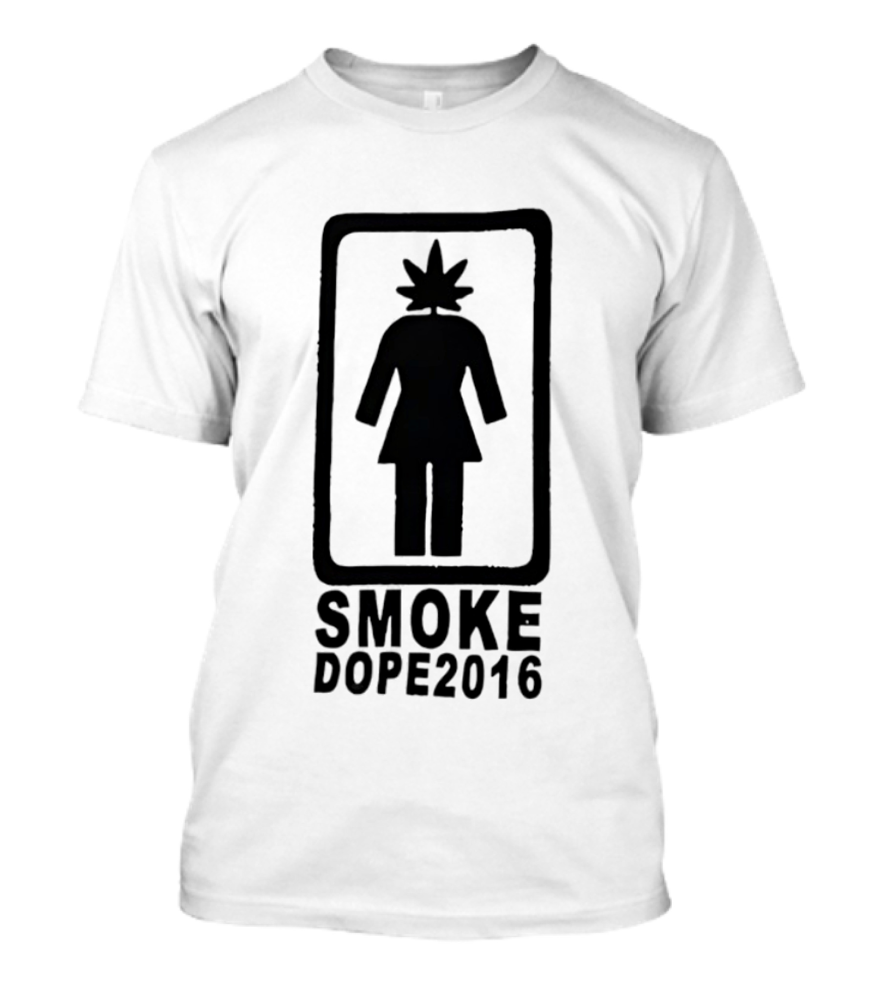 Smoke Dope 2016 Weed Leaf Silhouette Girl Marijuana T-Shirt