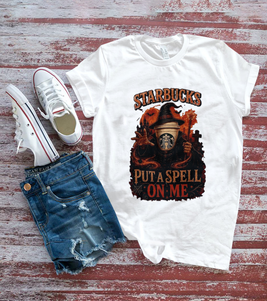 Starbucks Halloween Witch Put A Spell On Me Coffee Magic T-Shirt