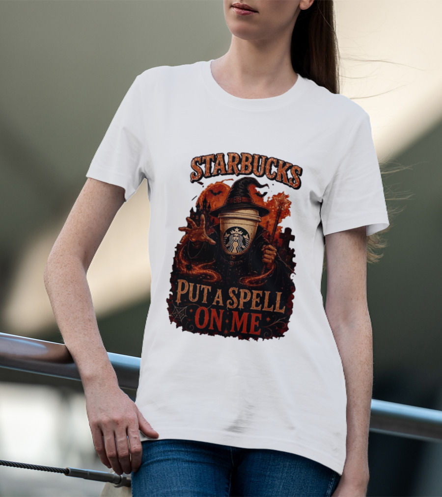Starbucks Halloween Witch Put A Spell On Me Coffee Magic T-Shirt
