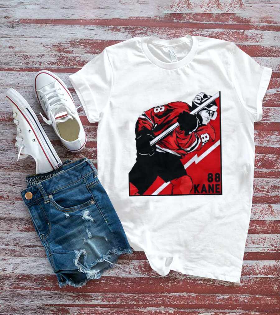 Patrick Kane 88 Chicago Blackhawks Ice Hockey Player Action T-Shirt