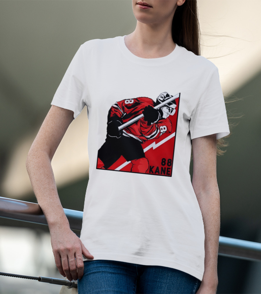 Patrick Kane 88 Chicago Blackhawks Ice Hockey Player Action T-Shirt