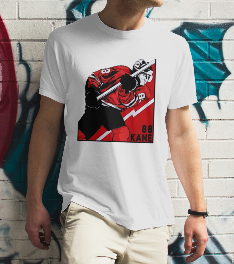 Patrick Kane 88 Chicago Blackhawks Ice Hockey Player Action T-Shirt