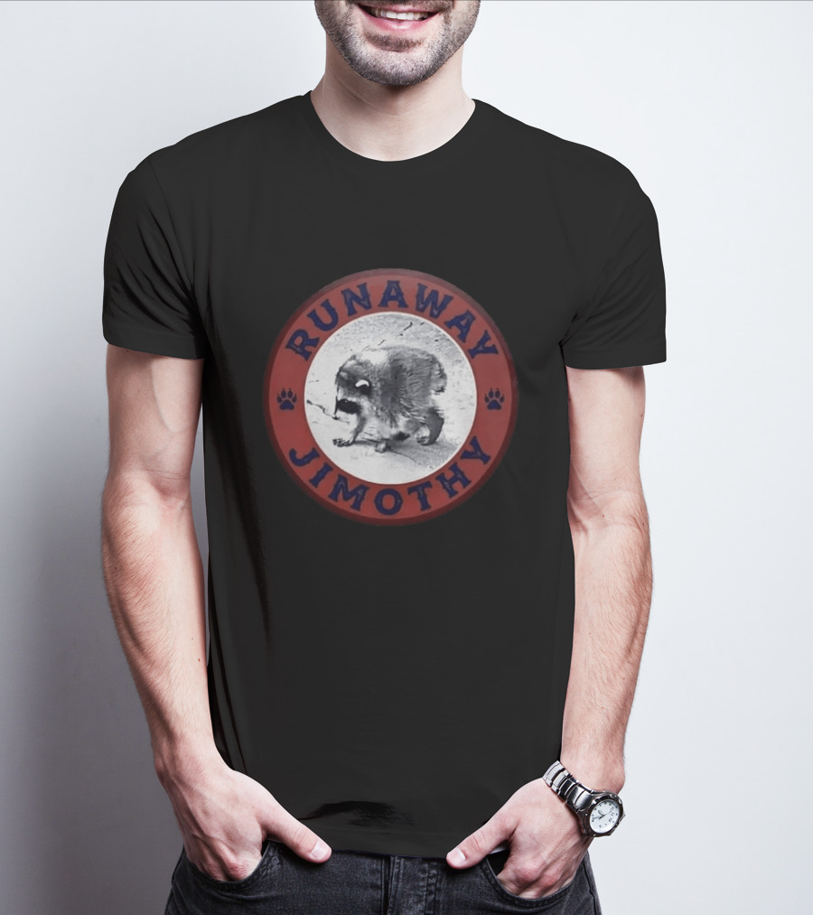 Runaway Jimothy Raccoon Meme Circle T-Shirt