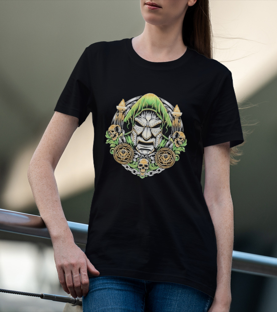 Doctor Doom Welcome To The Age Of Doom Skull And Torches T-Shirt
