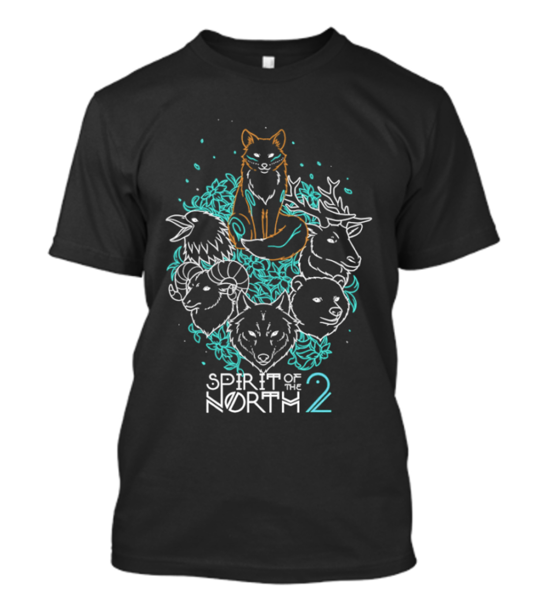 Spirit Of The North 2 Animal Forest Wildlife Fox Bear Deer Wolf T-Shirt