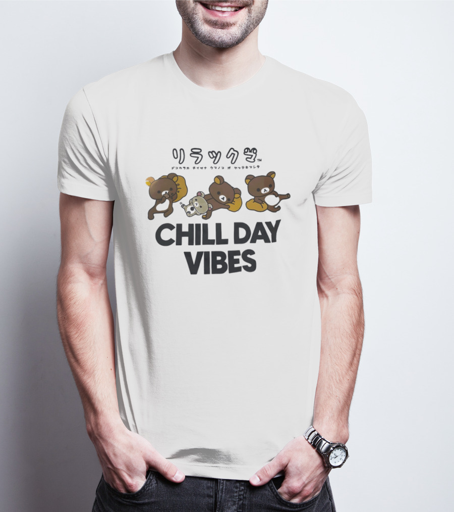 Rilakkuma Chill Day Vibes San X Kawaii Relaxing Bear Japanese T-Shirt