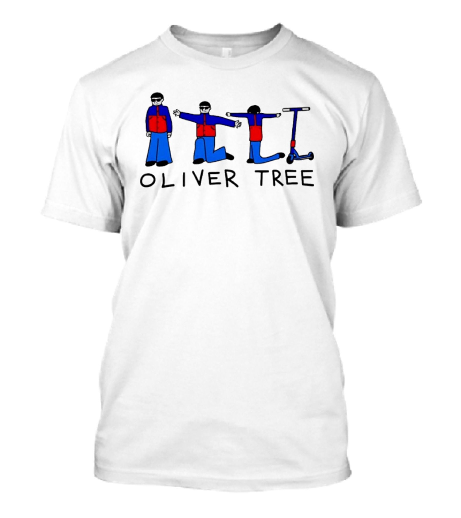 Oliver Tree Cartoon Characters With Scooter Pose T-Shirt