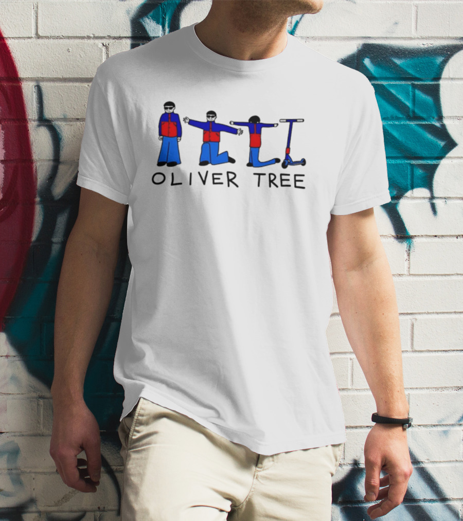 Oliver Tree Cartoon Characters With Scooter Pose T-Shirt