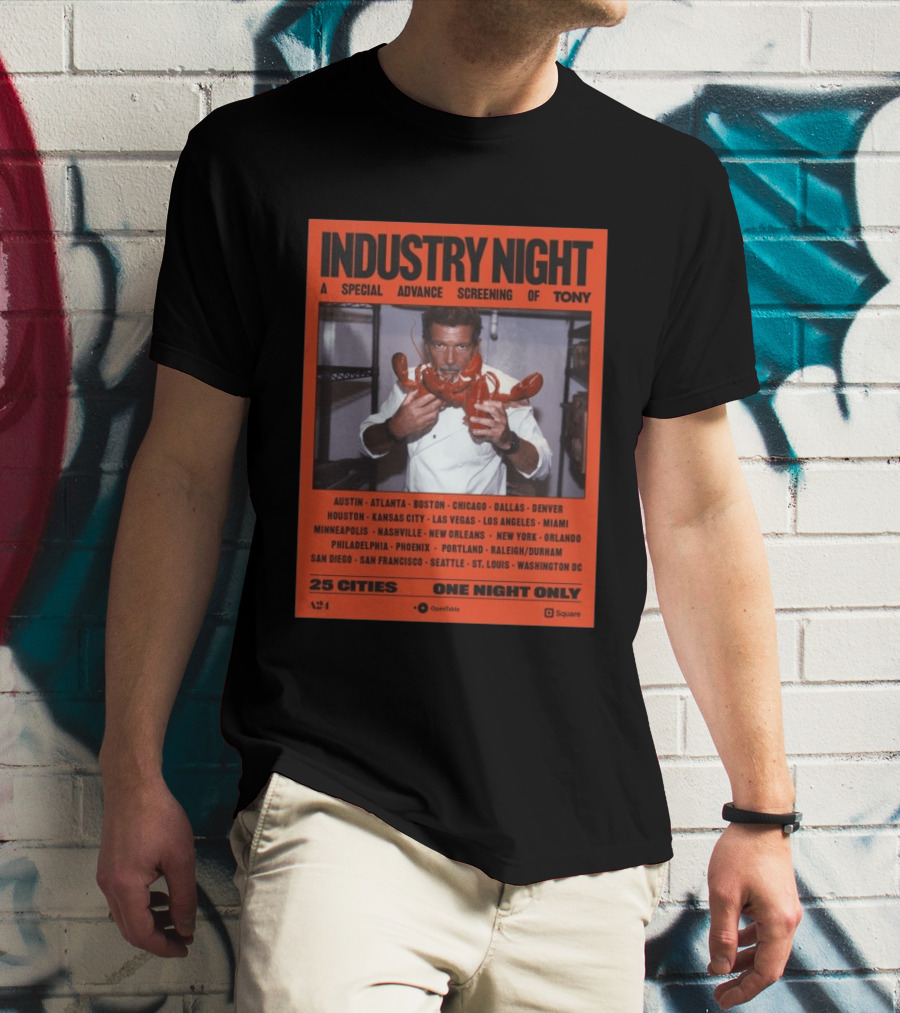 Industry Night A Special Advance Screening Of Tony Live 25 Cities One Night Only T-Shirt