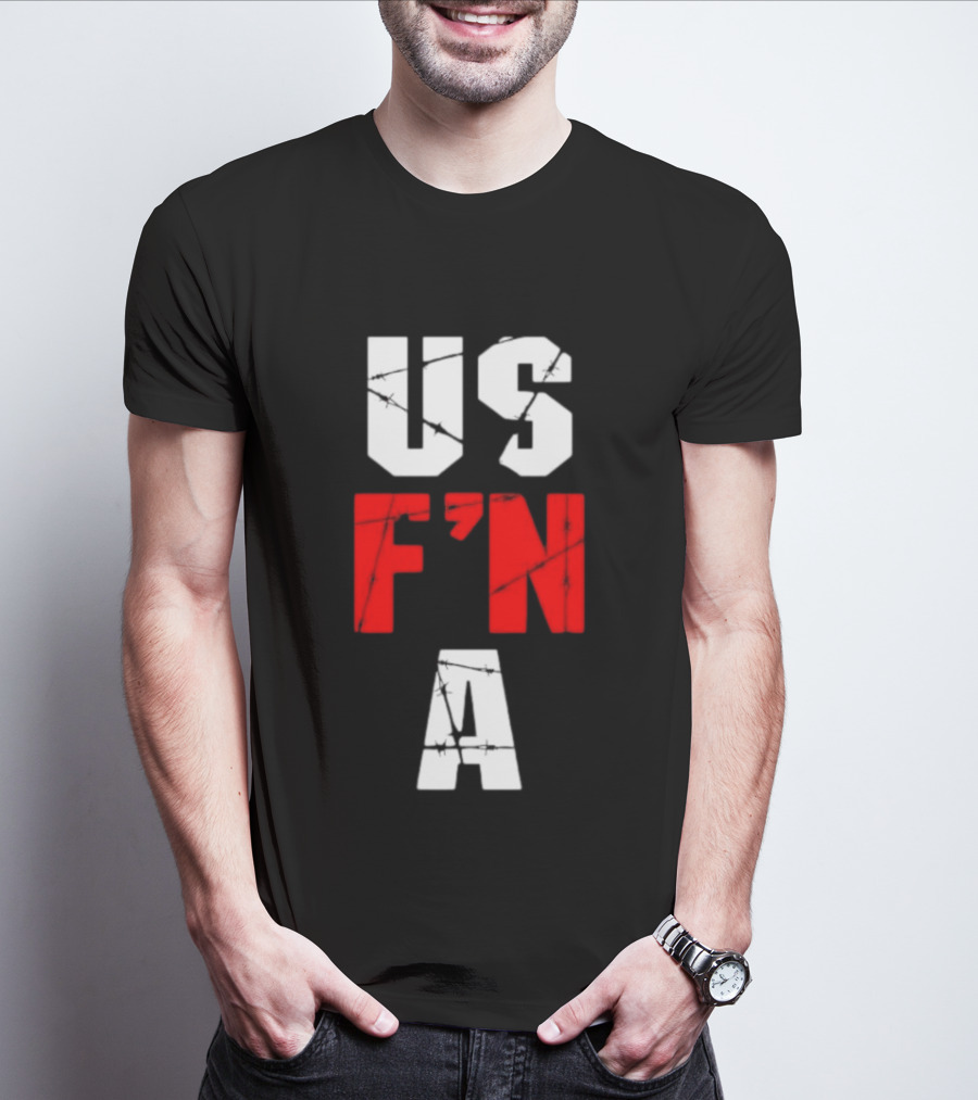 United States US F N A Barbed Wire T-Shirt