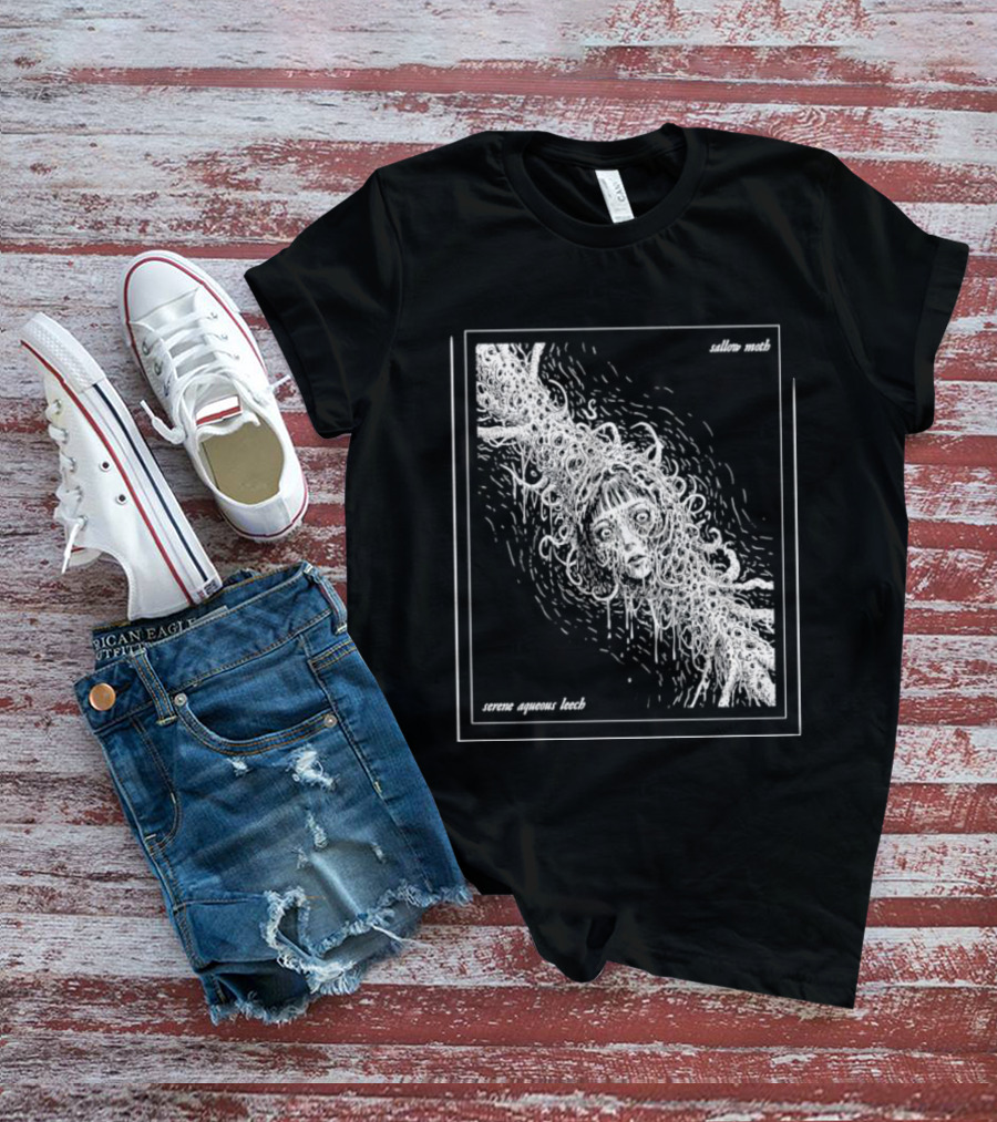 Sallow Moth Serene Aqueous Leech Surreal Horror Waveform T-Shirt