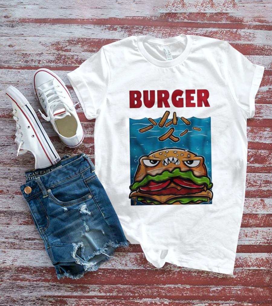 Angry Burger With Fries Burger T-Shirt