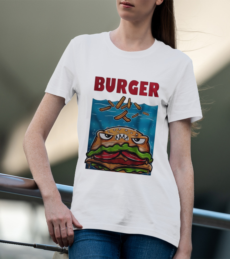 Angry Burger With Fries Burger T-Shirt