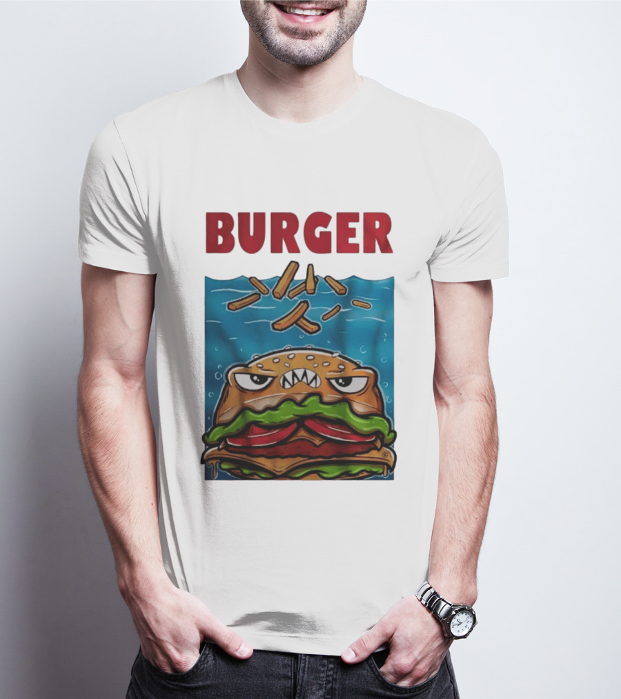 Angry Burger With Fries Burger T-Shirt
