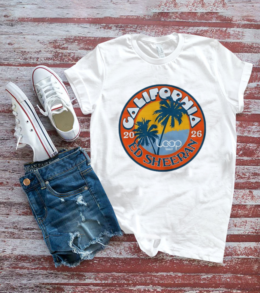 California 2026 Ed Sheeran Loop Tour Palm Trees Circle T-Shirt