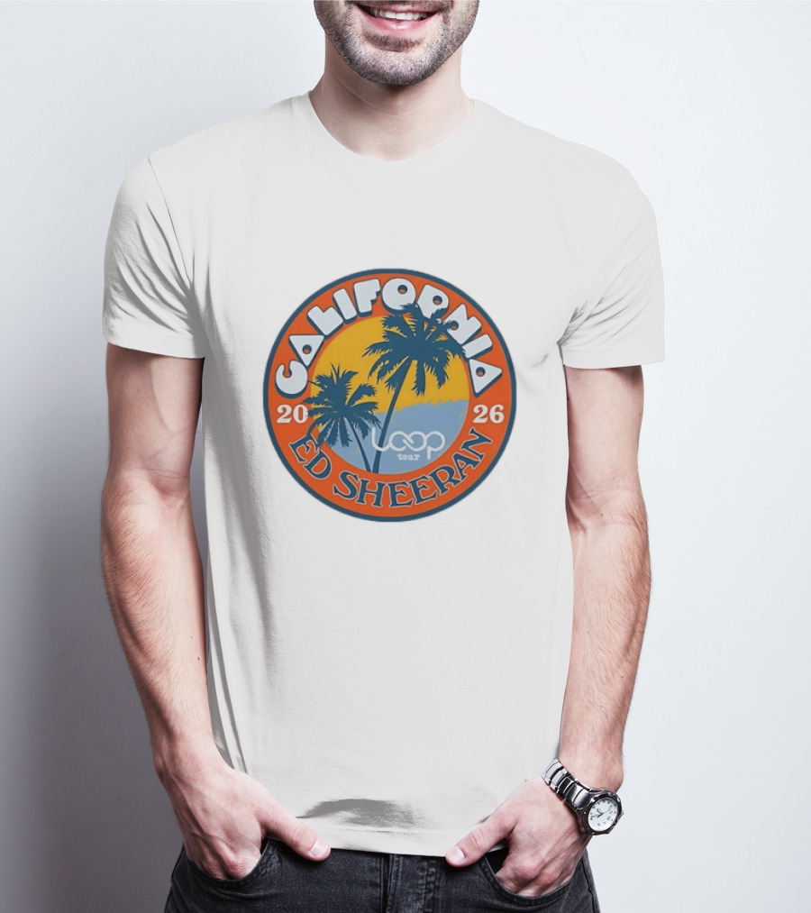 California 2026 Ed Sheeran Loop Tour Palm Trees Circle T-Shirt