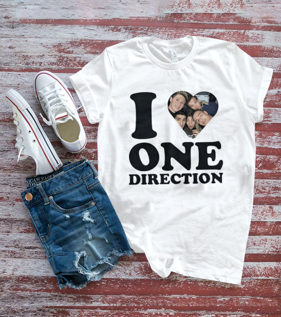 I Love One Direction Heart Niall Horan Band Photo T-Shirt