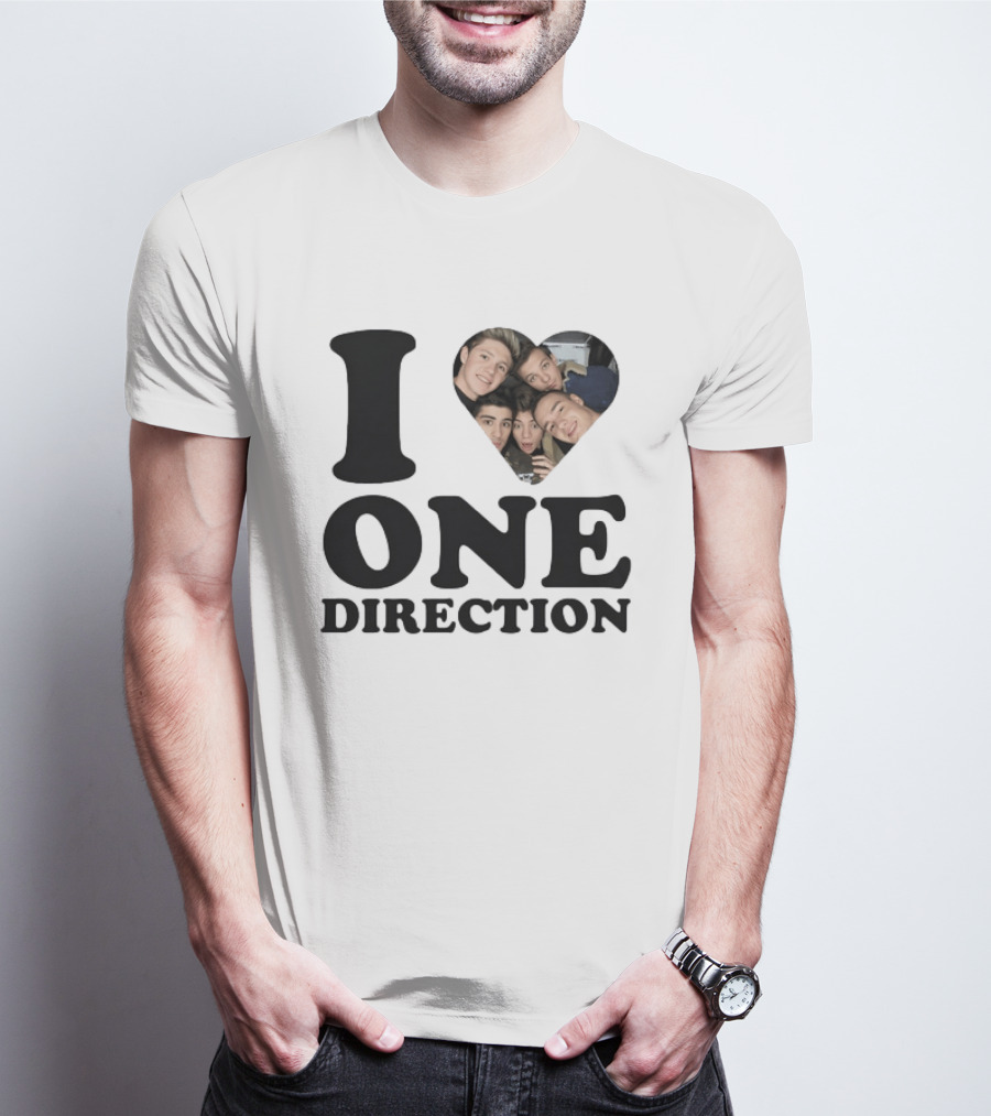 I Love One Direction Heart Niall Horan Band Photo T-Shirt