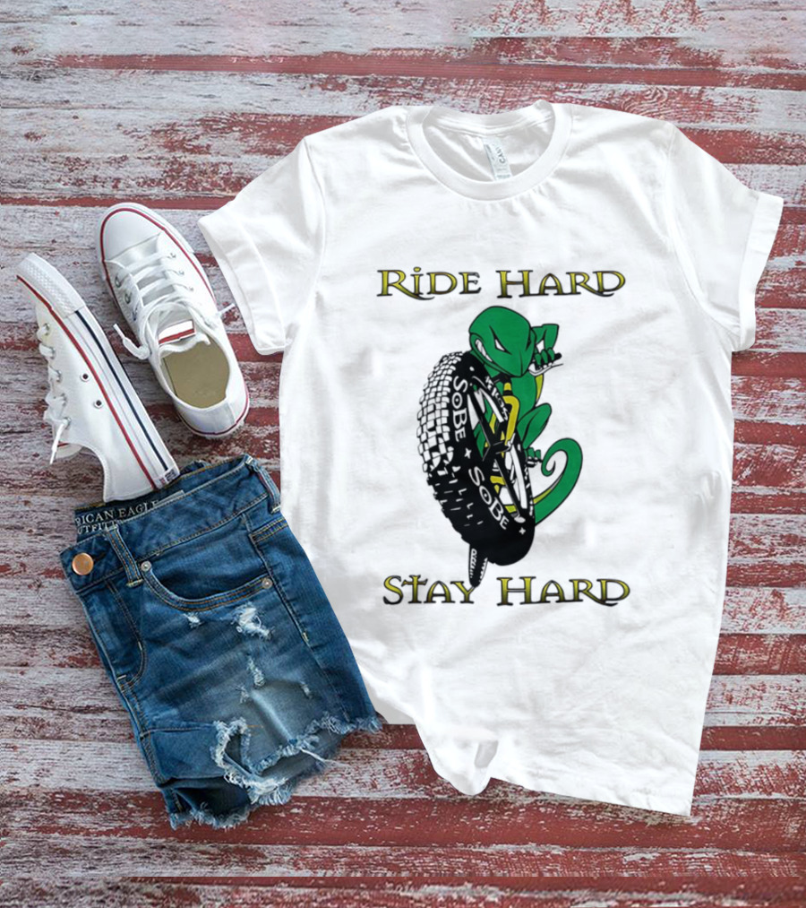 Sobe Chameleon Ride Hard Stay Hard Mountain Biking Tire Concept T-Shirt