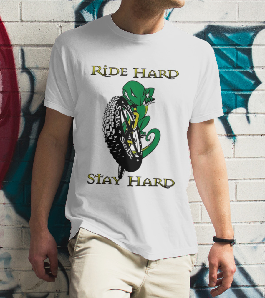 Sobe Chameleon Ride Hard Stay Hard Mountain Biking Tire Concept T-Shirt