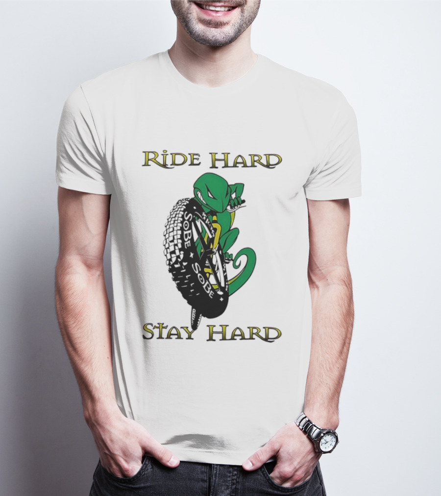 Sobe Chameleon Ride Hard Stay Hard Mountain Biking Tire Concept T-Shirt