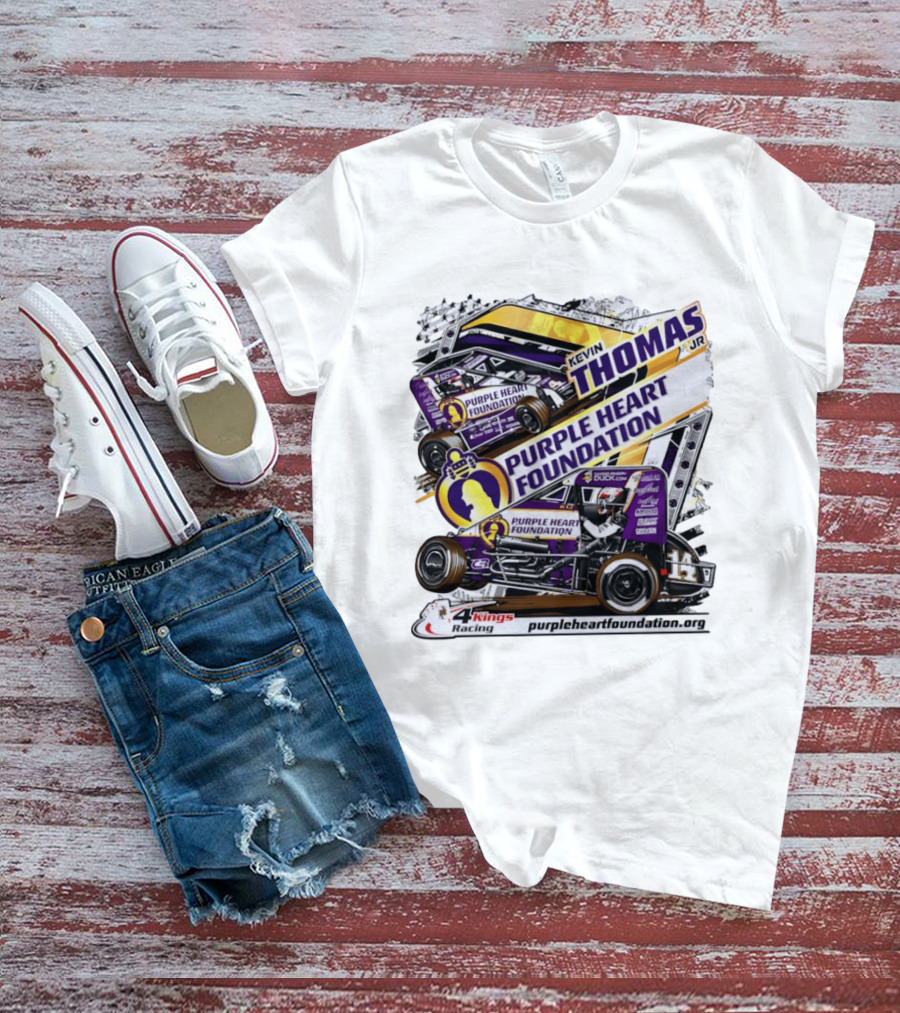 Kevin Thomas Jr Purple Heart Foundation Sprint Car 4 Kings Racing T-Shirt