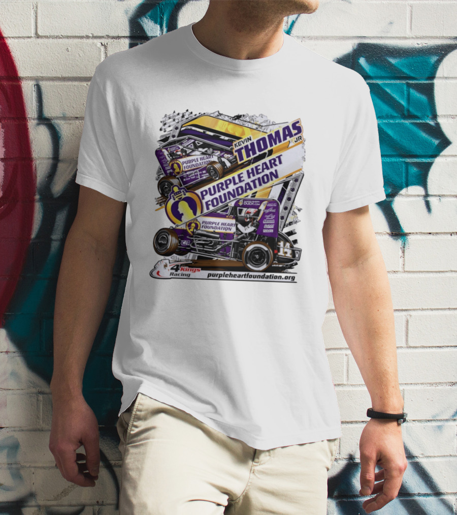 Kevin Thomas Jr Purple Heart Foundation Sprint Car 4 Kings Racing T-Shirt