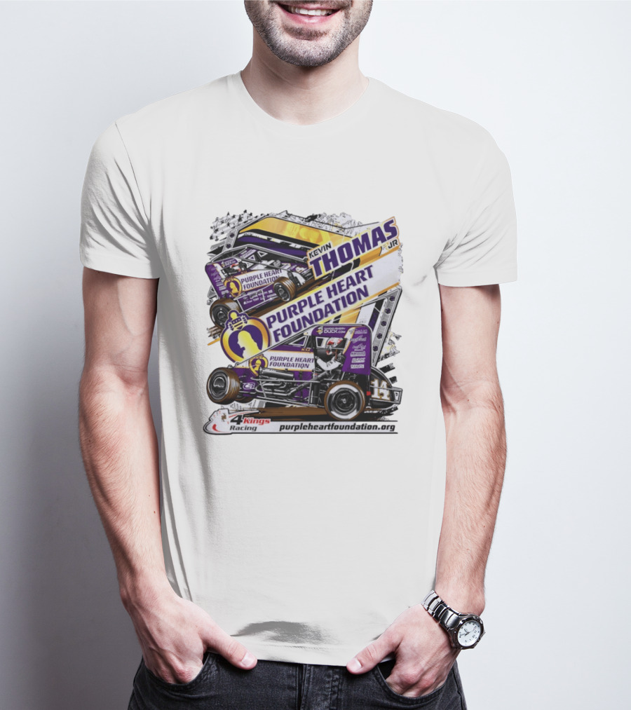 Kevin Thomas Jr Purple Heart Foundation Sprint Car 4 Kings Racing T-Shirt