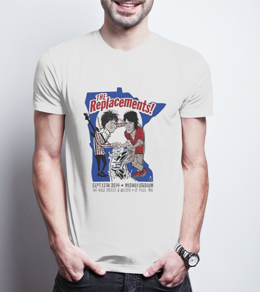 The Replacements Midway Stadium Concert Sept 13 2014 Featuring The Hold Steady Lucero St Paul MN T-Shirt