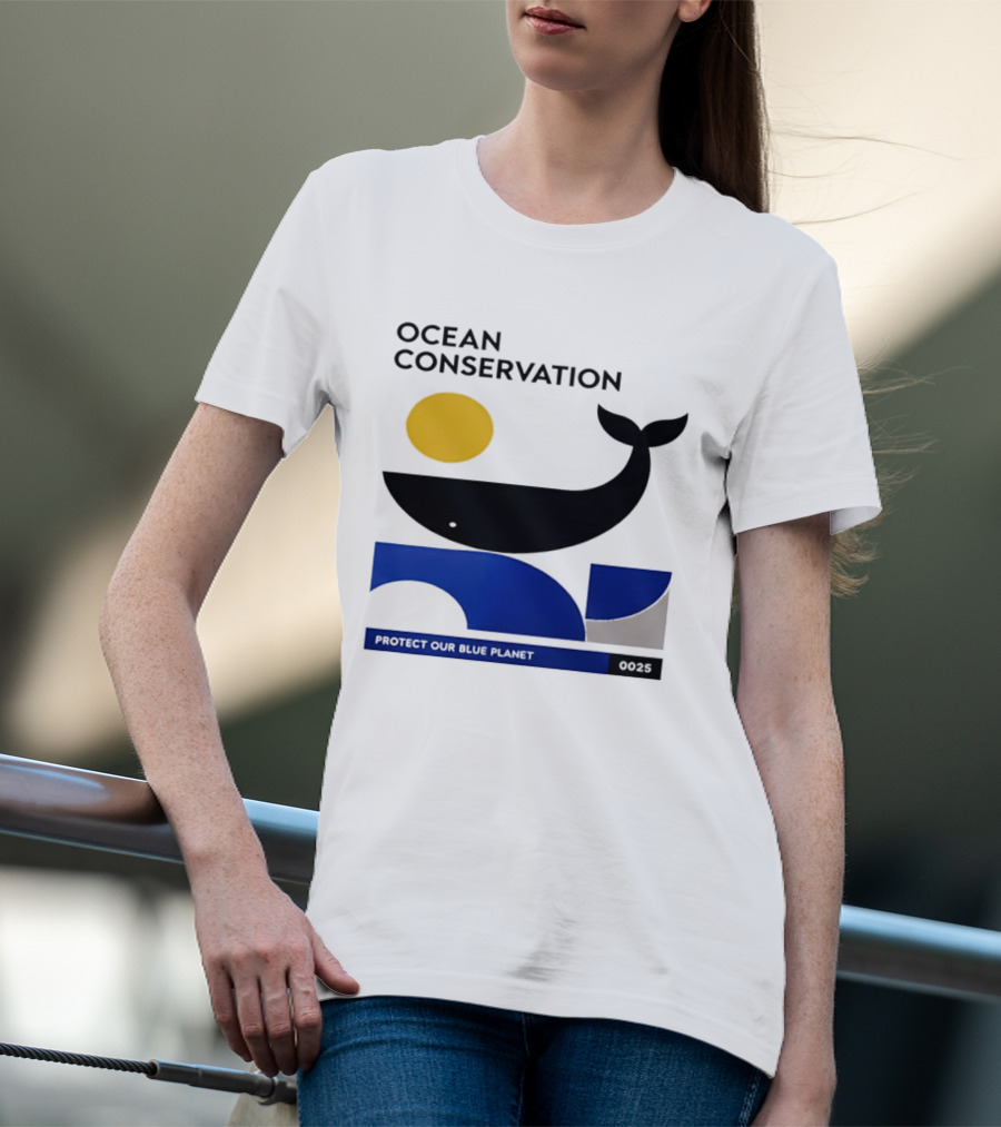Ocean Conservation Whale Graphic Protect Our Blue Planet T-Shirt
