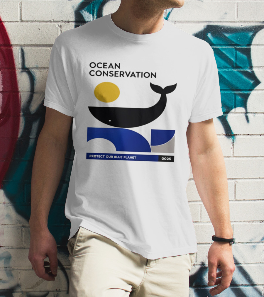 Ocean Conservation Whale Graphic Protect Our Blue Planet T-Shirt